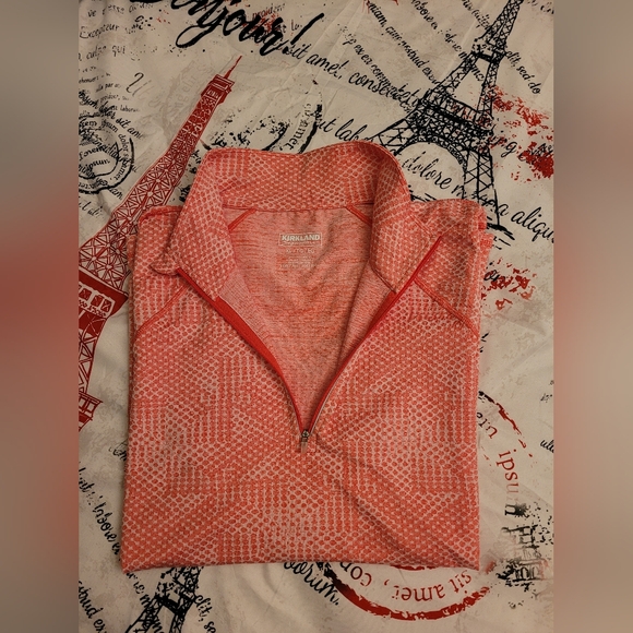 Women Coral Geometric Half-Zip Pullover Size XL - Picture 2 of 15